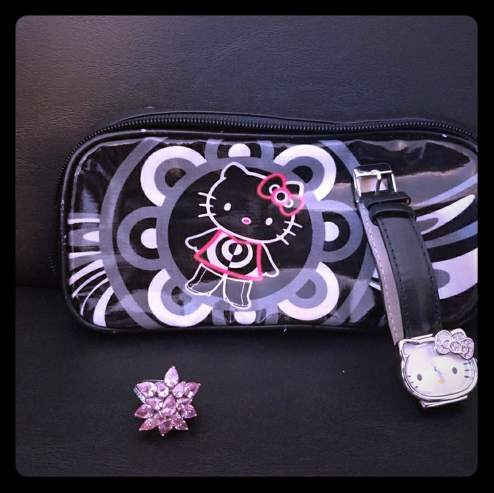 HK Make Up Case, Watch, and Costume Ring